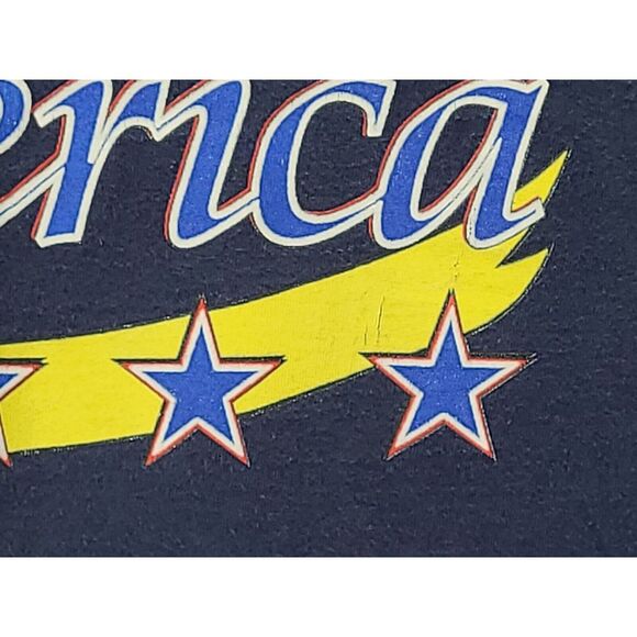 Vintage Single Stitch America T-shirt Mens Xl Fruit Of The Loom Tag Blue‎ - Picture 4 of 12